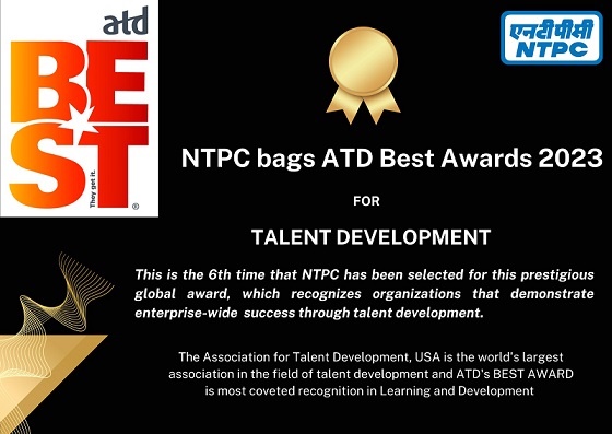 NTPC bags ‘ATD Best Awards 2023’